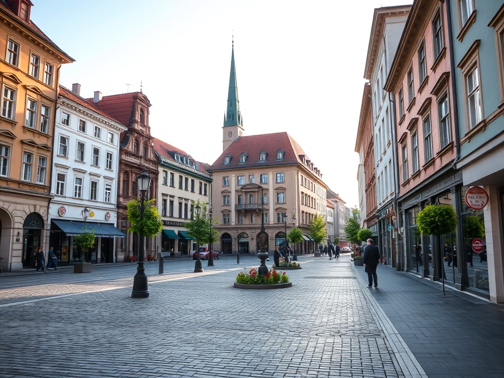 Fragment ulicy Żywieckiej w Żywcu, gdzie planowana jest budowa ścieżki rowerowej