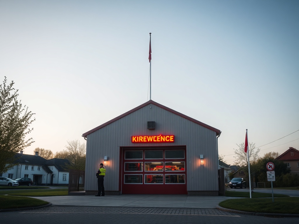 Policyjny radiowóz podczas akcji pomiaru prędkości w Żywcu